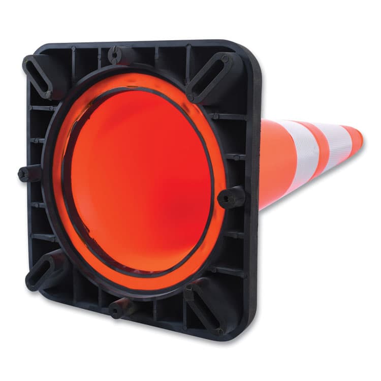 TATCO Traffic Cone, 11.5 x 11.5 x 28, Orange/Silver/Black (TCO35500) thumbnail 3