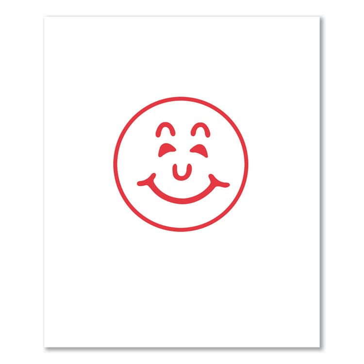 SHACHIHATA . U.S.A. Specialty Stamp, Smiley Face, 0.63 dia, Red (COS036000) thumbnail 3