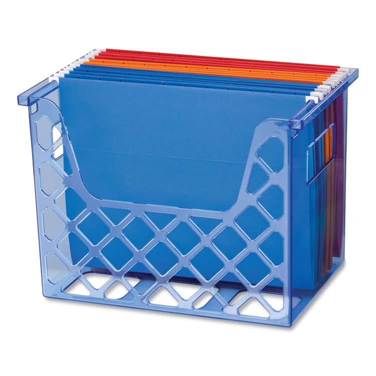 OFFICEMATE INTERNATIONAL CORP. Blue Glacier Desktop File Organizer, 1 Section, Letter-Size, 8.63" Long, Translucent Blue (OIC23221)