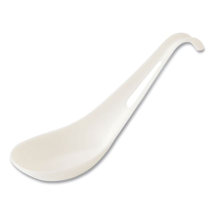 WORLD CENTRIC TPLA Bulk Cutlery, Asian Soup Spoon, Plastic, Light Beige, 500/Carton (WORSPTPAS)