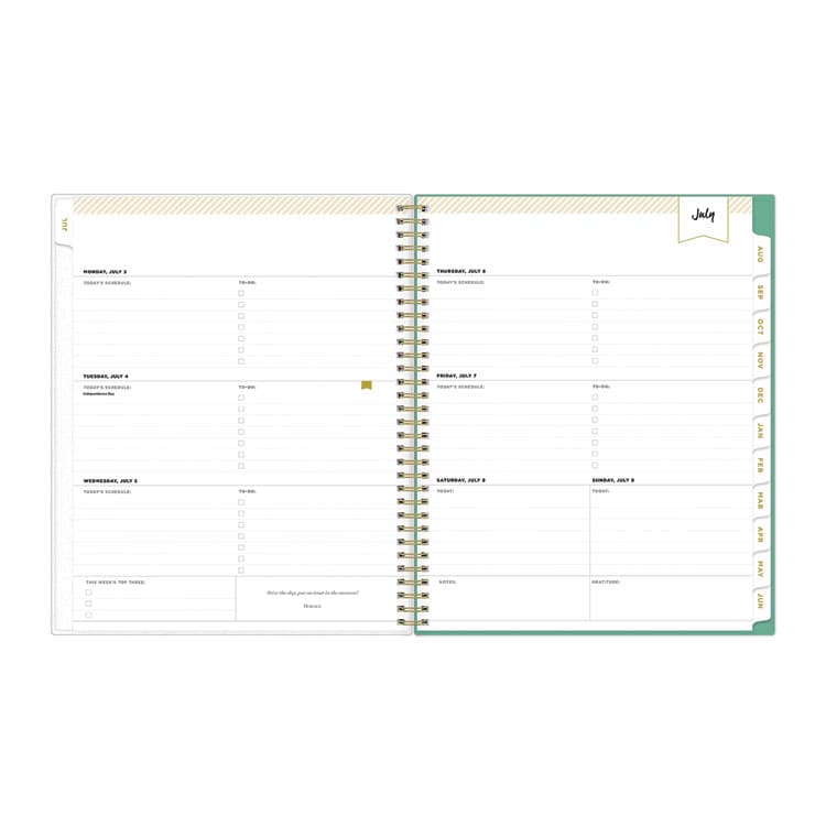 BLUE SKY Day Designer Academic Year Weekly/Monthly Frosted Planner, Palms Artwork, 11 x 8.5, 12-Month (July to June): 2025 to 2026 (BLS137891) thumbnail 2