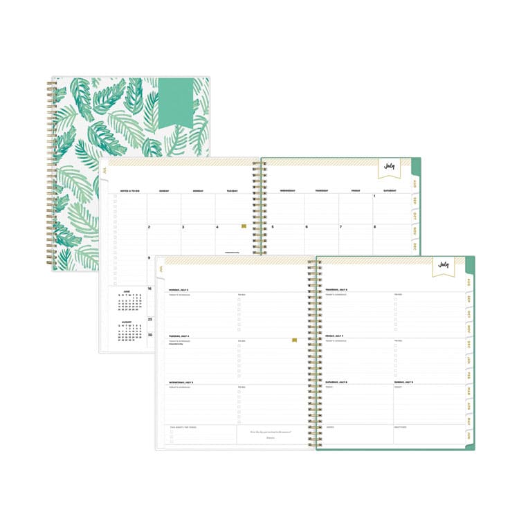 BLUE SKY Day Designer Academic Year Weekly/Monthly Frosted Planner, Palms Artwork, 11 x 8.5, 12-Month (July to June): 2025 to 2026 (BLS137891)