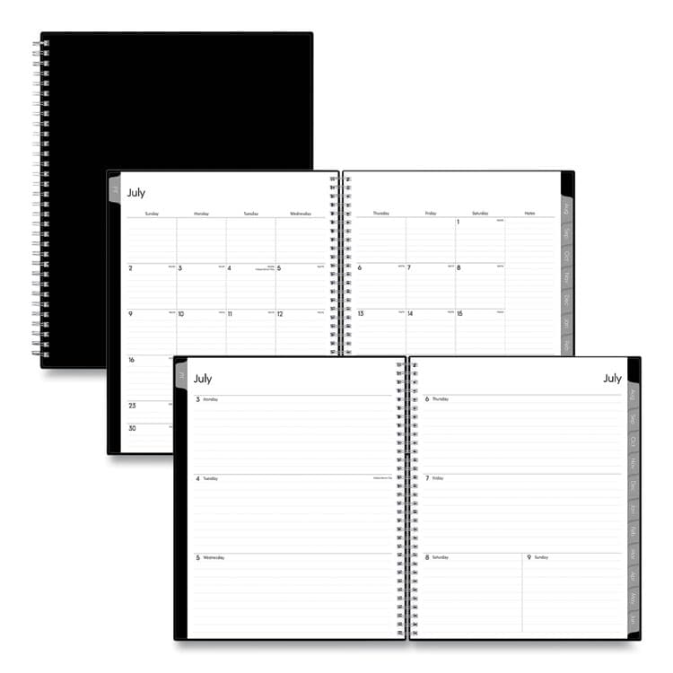 BLUE SKY Enterprise Academic Weekly/Monthly Planner, 11 x 8.5, Black Cover, 12-Month (July to June): 2025 to 2026 (BLS130609)