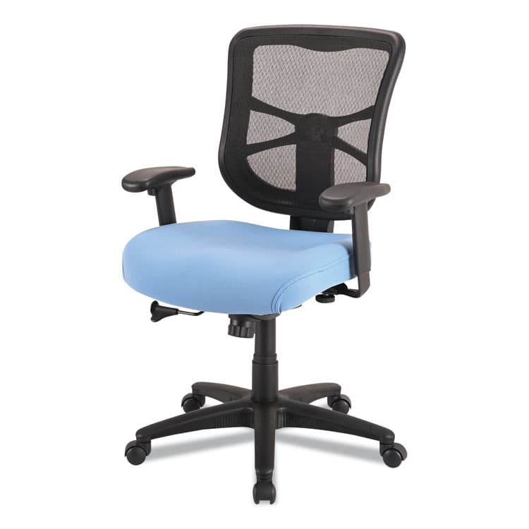 ALERA Alera Elusion Series Mesh Mid-Back Swivel/Tilt Chair, Supports Up to 275 lb, 17.9" to 21.8" Seat Height, Light Blue Seat (ALEEL42BME70B) thumbnail 2