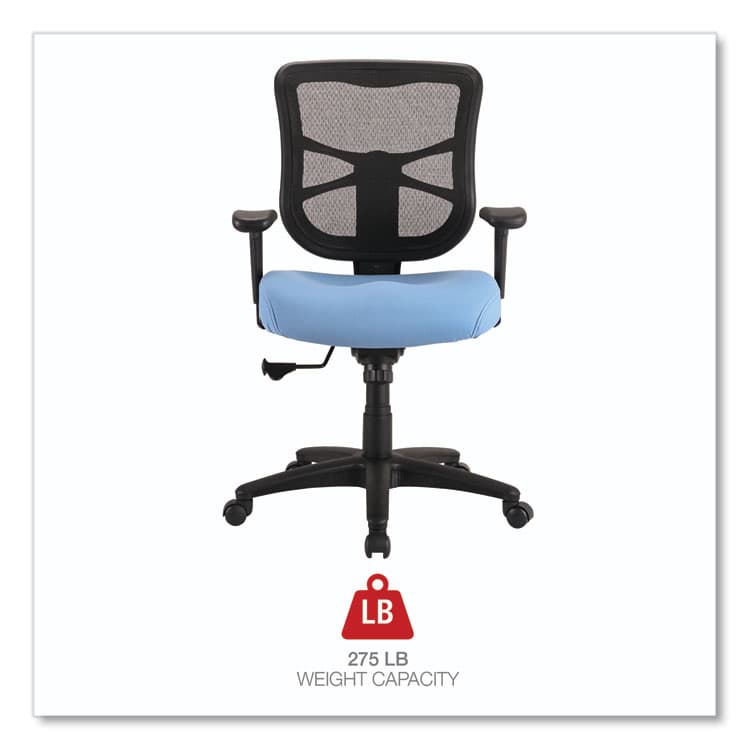 ALERA Alera Elusion Series Mesh Mid-Back Swivel/Tilt Chair, Supports Up to 275 lb, 17.9" to 21.8" Seat Height, Light Blue Seat (ALEEL42BME70B) thumbnail 4