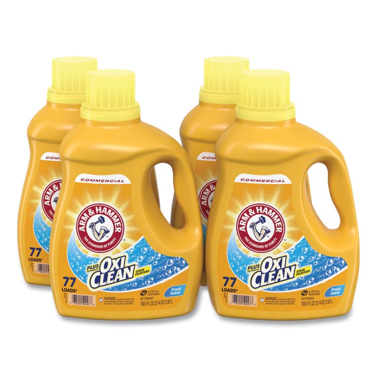CHURCH & DWIGHT CO., OxiClean Concentrated Liquid Laundry Detergent, Fresh, 100.5 oz Bottle, 4/Carton (CDC3320050027)