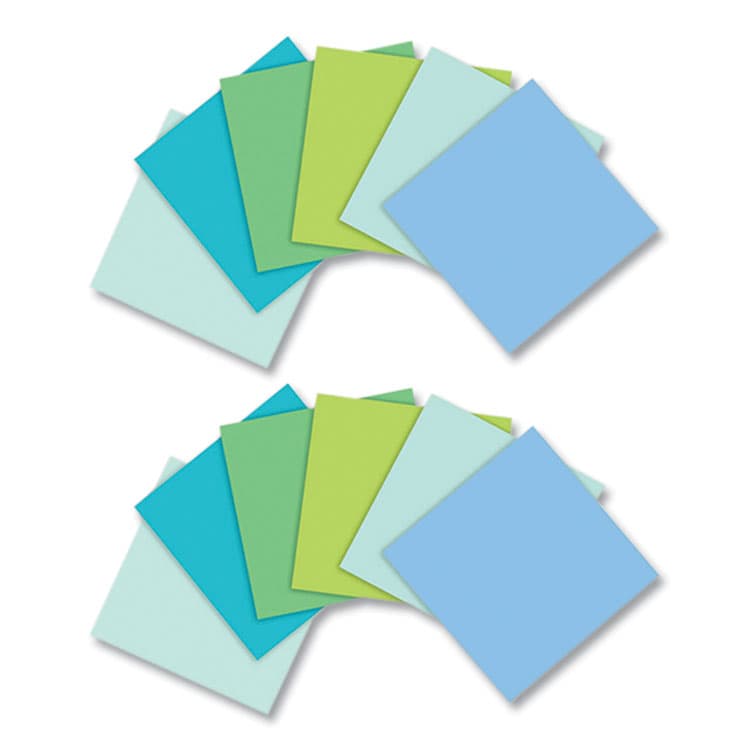 3M/COMMERCIAL TAPE DIV. 100% Recycled Paper Super Sticky Notes, Unruled, 3" x 3", Assorted Oasis Colors, 70 Sheets/Pad, 12 Pads/Pack (MMM654R12SST) thumbnail 2