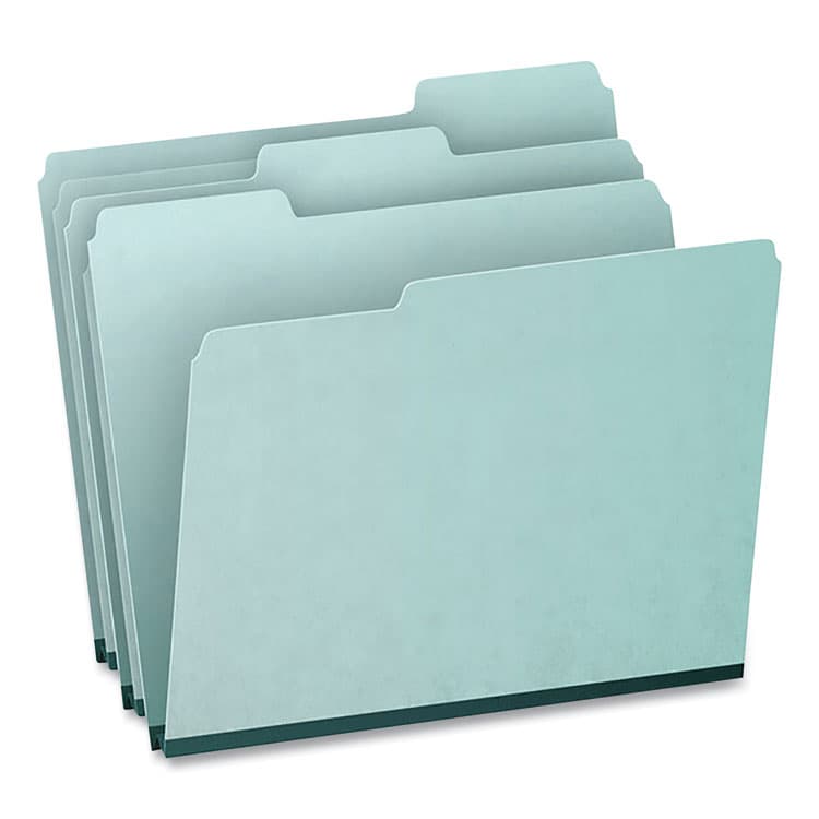 TOPS BUSINESS FORMS Pressboard Expanding File Folders, 1/3-Cut Tabs: Assorted, Letter Size, 1" Expansion, Blue, 25/Box (PFX9200T13)
