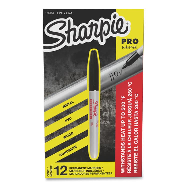 SANFORD Industrial Permanent Markers, Fine Bullet Tip, Black, Dozen (SAN13601A)