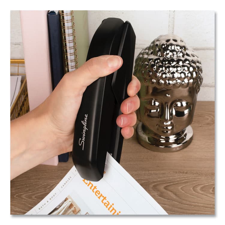 ACCO BRANDS, . Standard Eco Full Strip Desk Stapler, 15-Sheet Capacity, Black (SWI54501) thumbnail 3