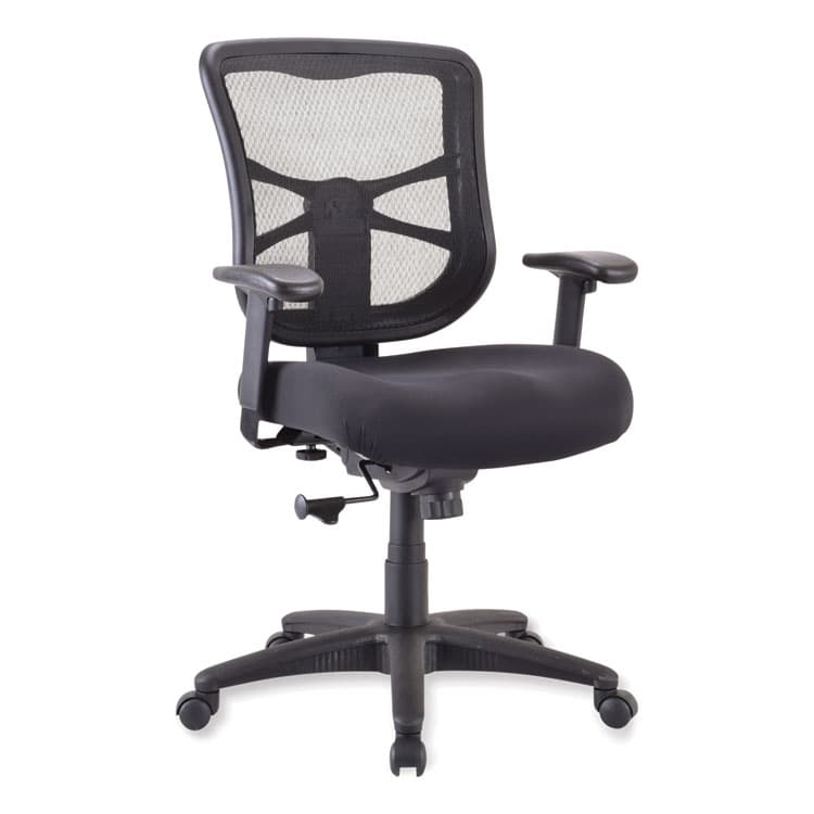 ALERA Alera Elusion Series Mesh Mid-Back Swivel/Tilt Chair, Supports Up to 275 lb, 17.9" to 21.8" Seat Height, Black (ALEEL42BME10B)
