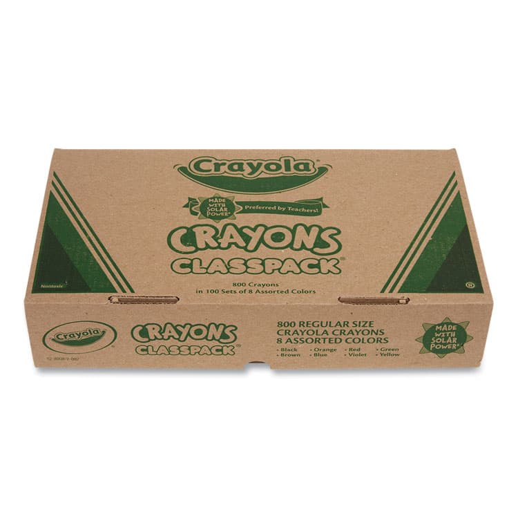 BINNEY & SMITH / CRAYOLA Classpack Crayons, Regular Size, 0.31" x 3.63", 8 Assorted Colors, 800/Box (CYO528008) thumbnail 3