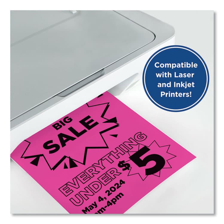 PARIS CORPORATION Color Paper, 24 lb Text Weight, 8.5 x 11, Fuchsia, 500/Ream (PRB00100) thumbnail 3