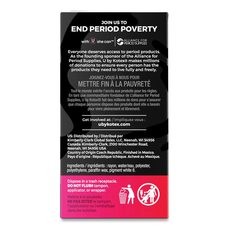 KIMBERLY CLARK U by Kotex Click Compact Tampons, Super Plus Absorbency, 16/Pack, 8 Packs/Carton (KCM51582) thumbnail 2