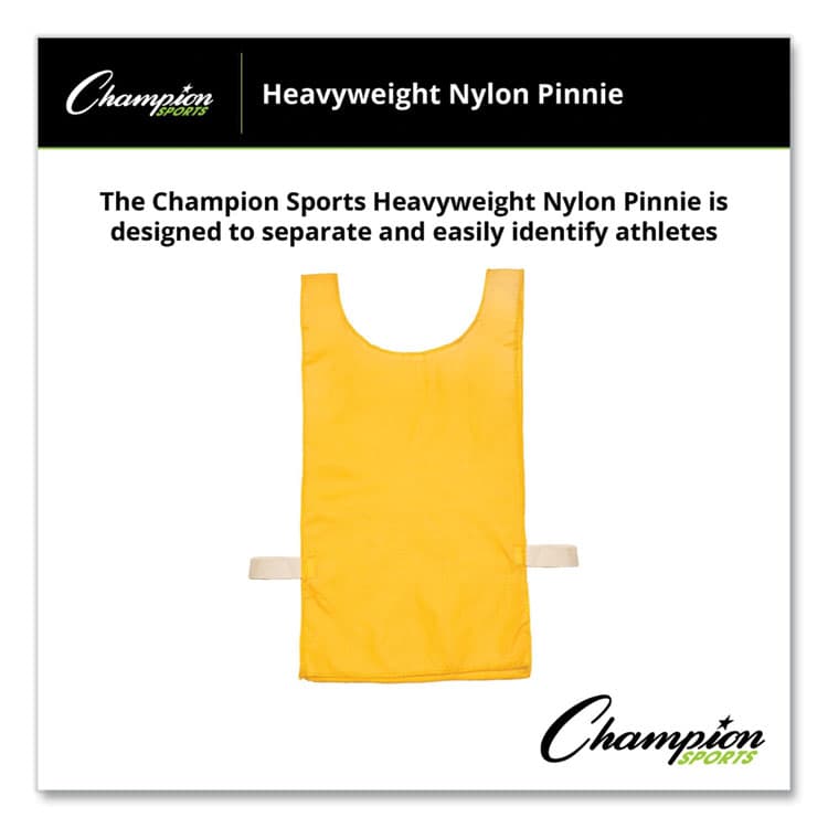CHAMPION SPORT Heavyweight Pinnies, Nylon, One Size, Gold, 1/Dozen (CSINP1GD) thumbnail 2