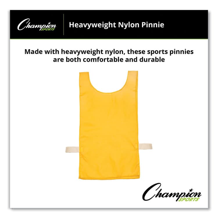 CHAMPION SPORT Heavyweight Pinnies, Nylon, One Size, Gold, 1/Dozen (CSINP1GD) thumbnail 3