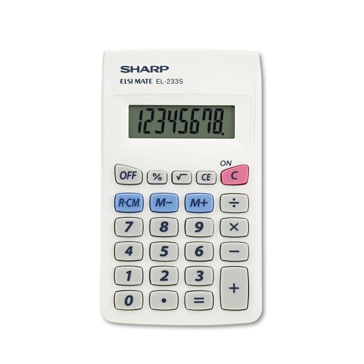SHARP ELECTRONICS EL233SB Pocket Calculator, 8-Digit LCD (SHREL233SB)