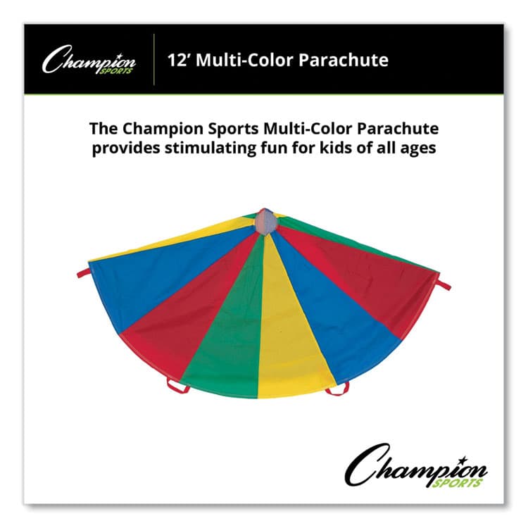 CHAMPION SPORT Nylon Multicolor Parachute, 12 ft dia, 12 Handles (CSINP12) thumbnail 2