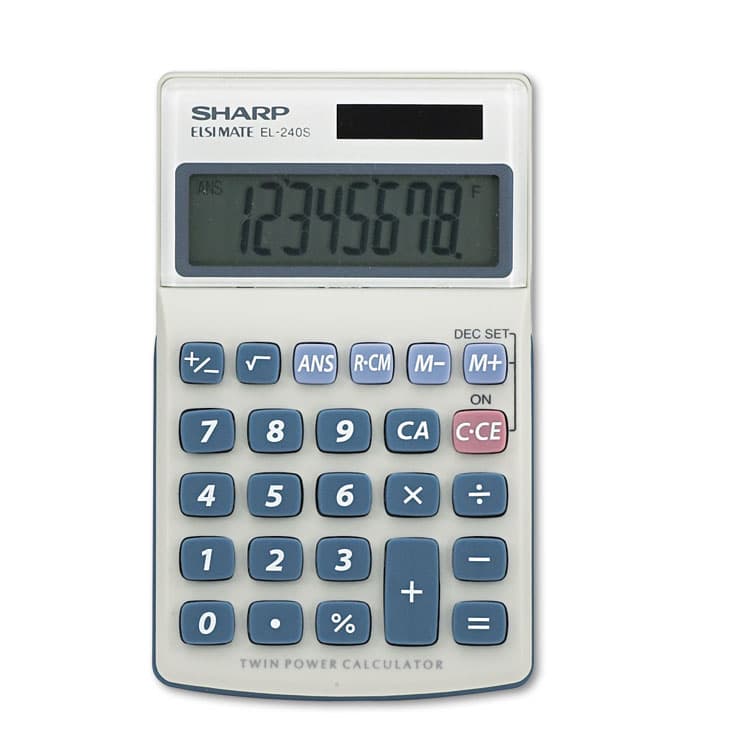 SHARP ELECTRONICS EL240SB Handheld Business Calculator, 8-Digit LCD (SHREL240SAB)