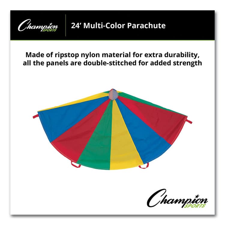 CHAMPION SPORT Nylon Multicolor Parachute, 24 ft dia, 20 Handles (CSINP24) thumbnail 3