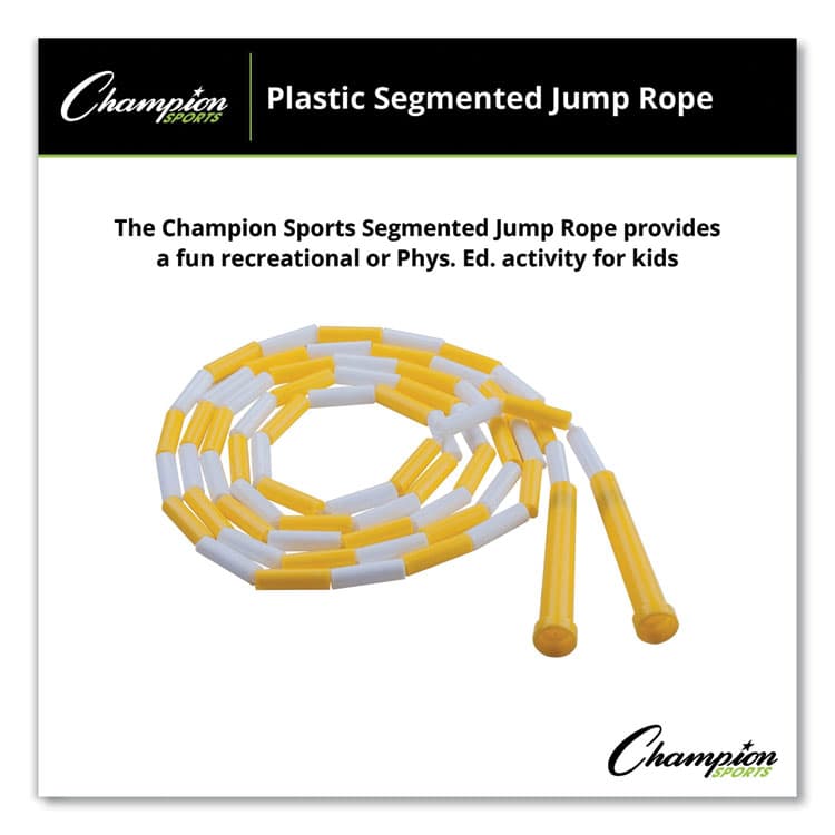 CHAMPION SPORT Segmented Plastic Jump Rope, 8 ft, Yellow/White (CSIPR8) thumbnail 2