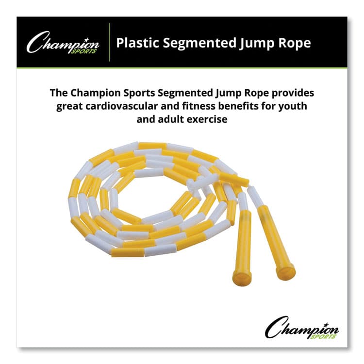 CHAMPION SPORT Segmented Plastic Jump Rope, 8 ft, Yellow/White (CSIPR8) thumbnail 3