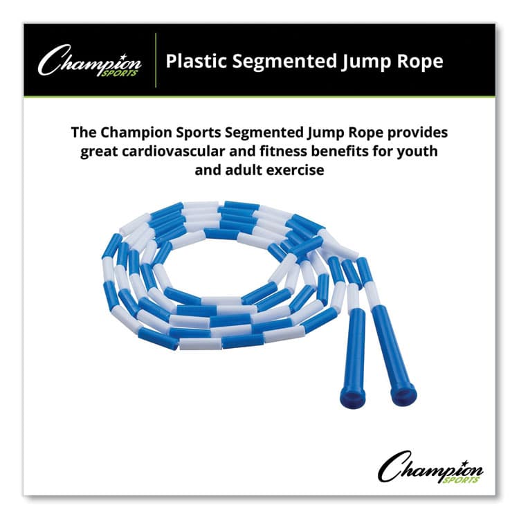 CHAMPION SPORT Segmented Plastic Jump Rope, 9 ft, Blue/White (CSIPR9) thumbnail 3