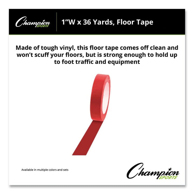 CHAMPION SPORT Floor Tape, 1" x 36 yds, Red (CSI1X36FTRD) thumbnail 3