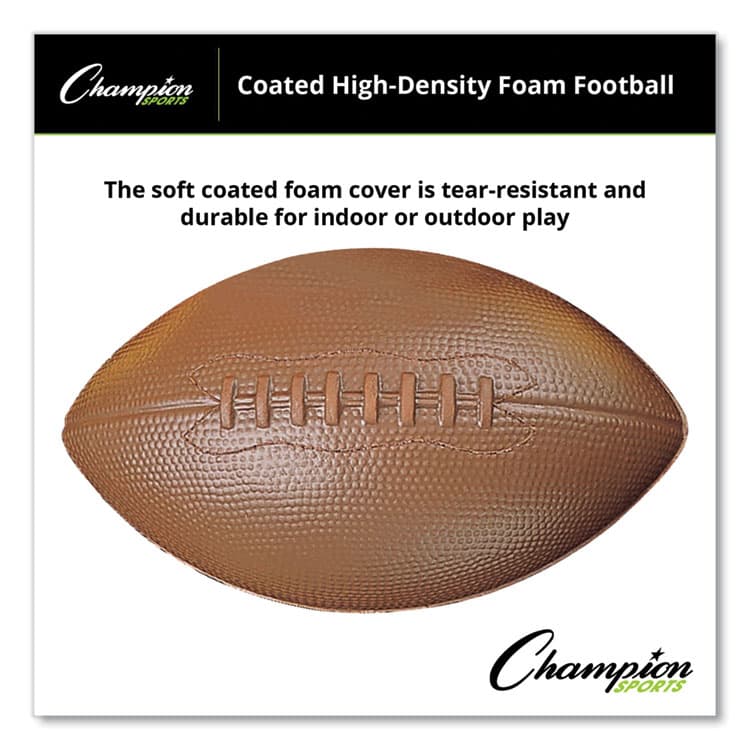 CHAMPION SPORT Coated Foam Sport Ball, Football, Playground Size, Brown (CSIFFC) thumbnail 2