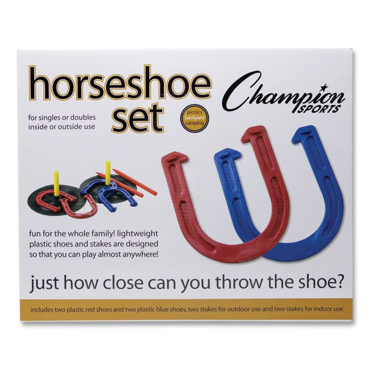 CHAMPION SPORT Indoor/Outdoor Rubber Horseshoe Set, 4 Rubber Horseshoes, 2 Rubber Mats, 2 Plastic Dowels (CSIIHS1) thumbnail 2