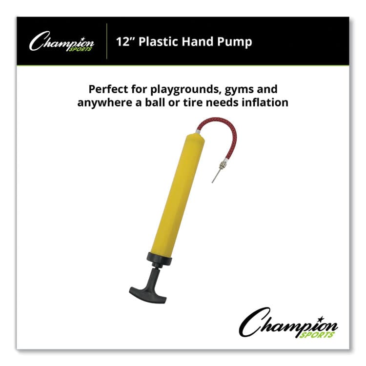 CHAMPION SPORT Standard Hand Pump, 12" Long, Yellow/Black (CSIIP12) thumbnail 3