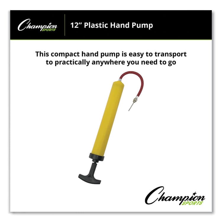 CHAMPION SPORT Standard Hand Pump, 12" Long, Yellow/Black (CSIIP12) thumbnail 4