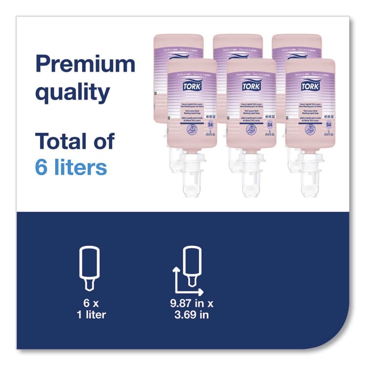 ESSITY Luxury Liquid Soap Refill, Soft Rose Scent, 1 L, 6/Carton (TRK400032) thumbnail 3