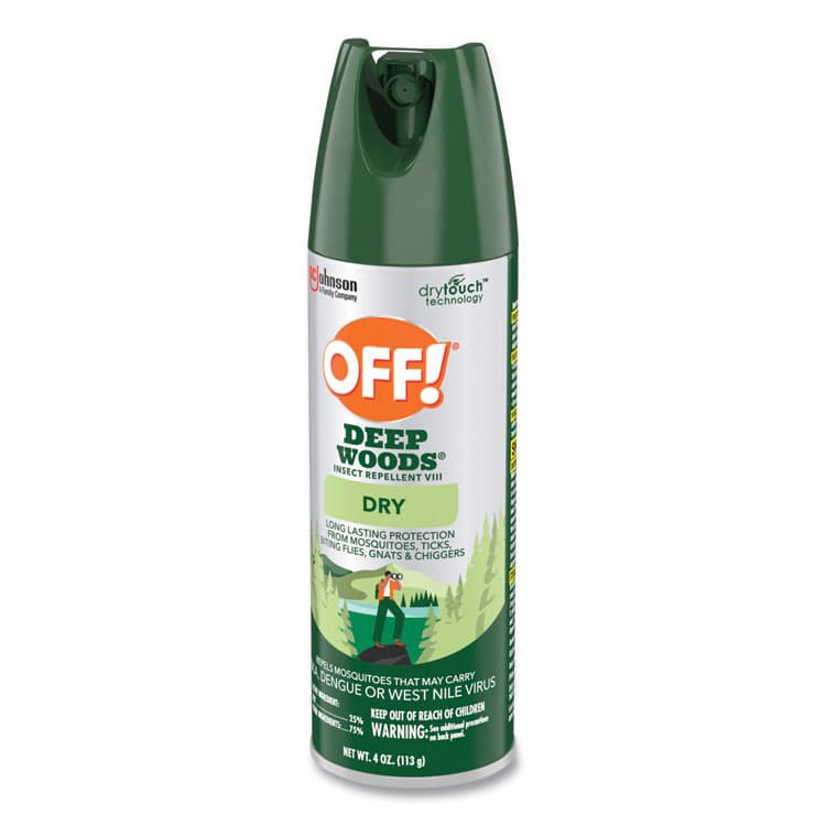 SC JOHNSON Deep Woods Dry Insect Repellent, 4 oz Aerosol Spray, 12/Carton (SJN315652) thumbnail 2