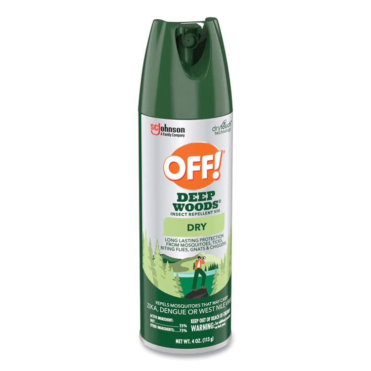 SC JOHNSON Deep Woods Dry Insect Repellent, 4 oz Aerosol Spray, 12/Carton (SJN315652) thumbnail 3
