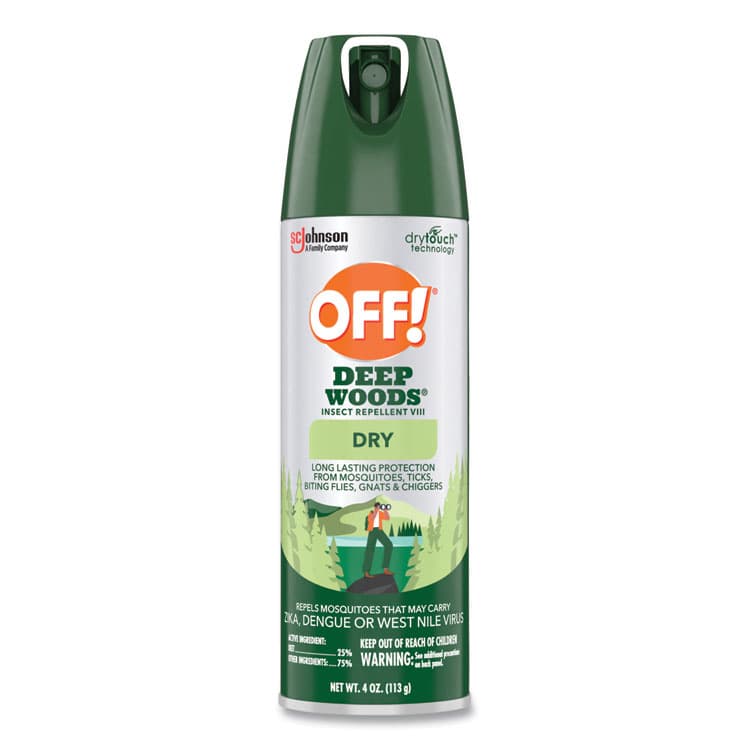 SC JOHNSON Deep Woods Dry Insect Repellent, 4 oz Aerosol Spray, 12/Carton (SJN315652)