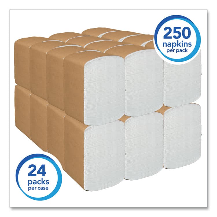 KIMBERLY CLARK Full Fold Dispenser Napkins, 1-Ply, 13 x 12, White, 375/Pack, 16 Packs/Carton (KCC98740) thumbnail 2