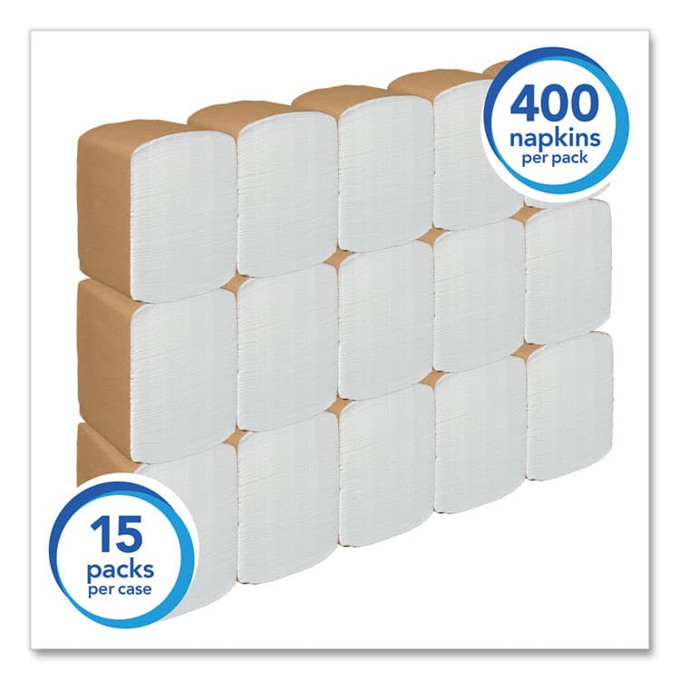 KIMBERLY CLARK Full-Fold Dispenser Napkins, 1-Ply, 12 x 17, White, 400/Pack, 15 Packs/Carton (KCC98730) thumbnail 3