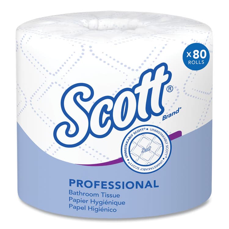 KIMBERLY CLARK Essential Standard Roll Bathroom Tissue for Business, Septic Safe, 2-Ply, White, 550 Sheets/Roll, 80 Rolls/Carton (KCC04460)
