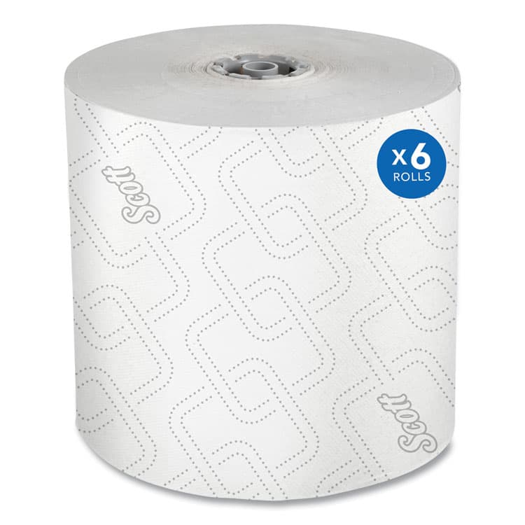 KIMBERLY CLARK Pro Hard Roll Paper Towels with Elevated Scott Design for Scott Pro Dispenser, Gray Core Only, 1-Ply, 1,150 ft, 6 Rolls/CT (KCC25703)