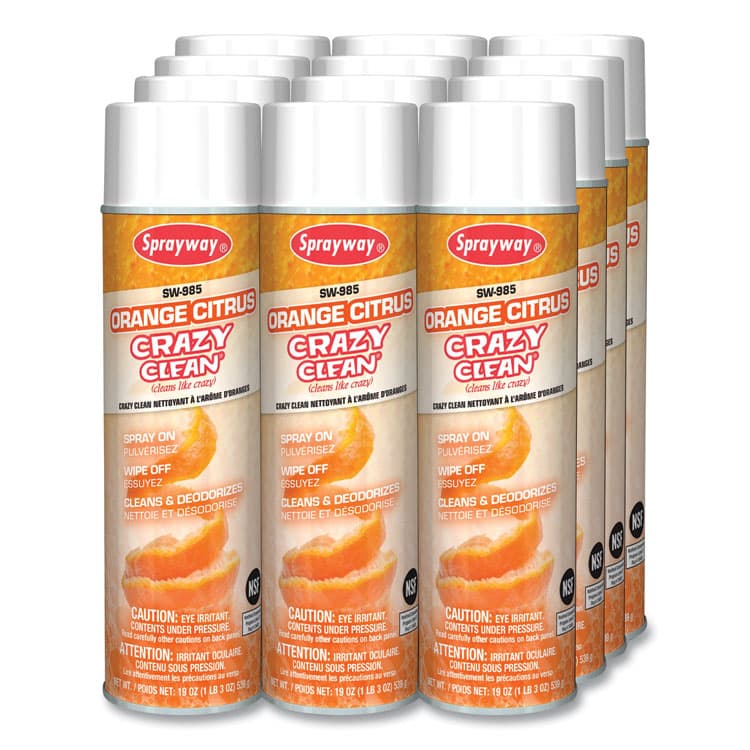 PLZ CORP Orange Citrus Crazy Clean, Orange Scent, 19 oz Aerosol Spray, Dozen (CGC985) thumbnail 2