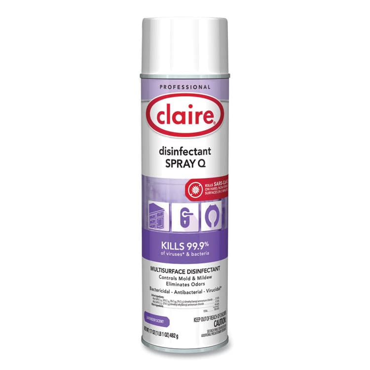 CLAIRE MANUFACTURING COMPANY Spray Q Disinfectant. Lavender Scent, 17 oz Aerosol Spray, Dozen (CGC1003) thumbnail 3