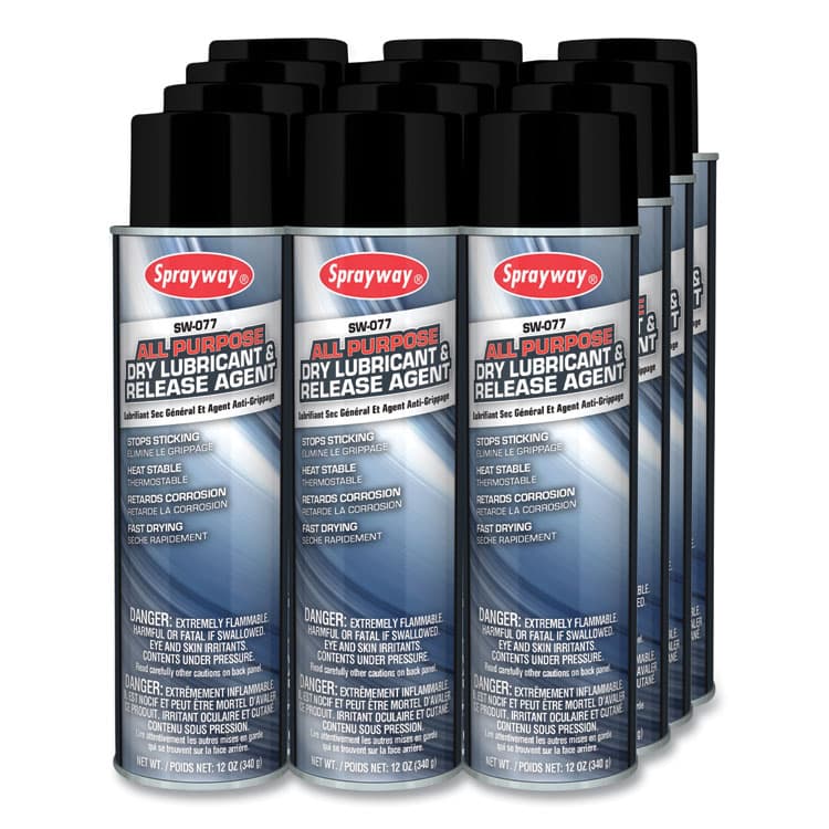 PLZ CORP All Purpose Dry Lubricant and Release Agent, 12 oz, Dozen (CGC077) thumbnail 2