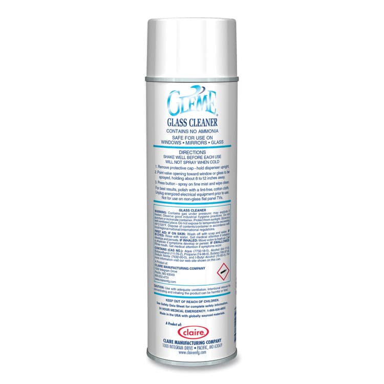 PLZ CORP Gleme Glass Cleaner, Fresh Scent, 19 oz Aerosol Spray, Dozen (CGC050) thumbnail 3