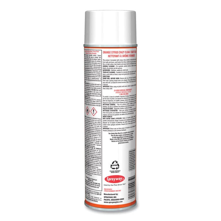 PLZ CORP Orange Citrus Crazy Clean, Orange Scent, 19 oz Aerosol Spray, Dozen (CGC985) thumbnail 4