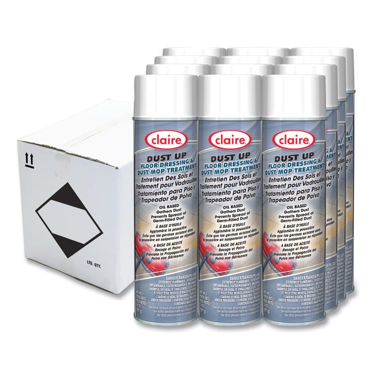 PLZ CORP Dust Up Floor Dressing and Dust Mop Treatment, Lemon Scent, 14 oz Aerosol Spray, Dozen (CGC875)