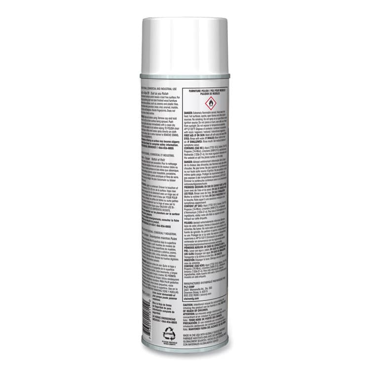 PLZ CORP Furniture Polish with Lemon Oil, Lemon Scent; 19 oz Aerosol Spray, Dozen (CGC811) thumbnail 4