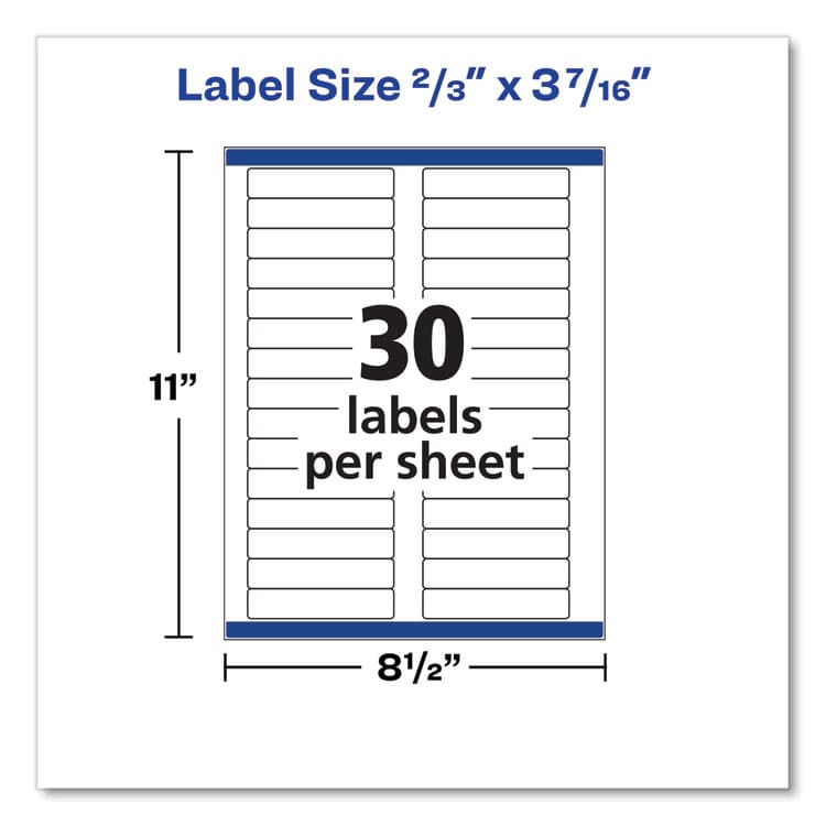 AVERY PRODUCTS CORPORATION Clear Permanent File Folder Labels with Sure Feed Technology, 0.66 x 3.44, Clear, 30/Sheet, 15 Sheets/Pack (AVE5029) thumbnail 4