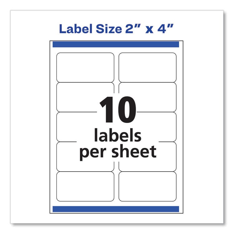 AVERY PRODUCTS CORPORATION Glossy Clear Easy Peel Mailing Labels w/ Sure Feed Technology, Inkjet/Laser Printers, 2 x 4, Clear, 10/Sheet, 10 Sheets/Pack (AVE6522) thumbnail 4