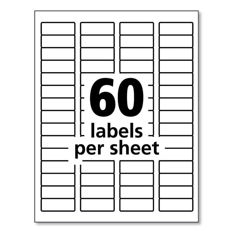 AVERY PRODUCTS CORPORATION Durable Permanent ID Labels with TrueBlock Technology, Laser Printers, 0.66 x 1.75, White, 60/Sheet, 50 Sheets/Pack (AVE61533) thumbnail 2